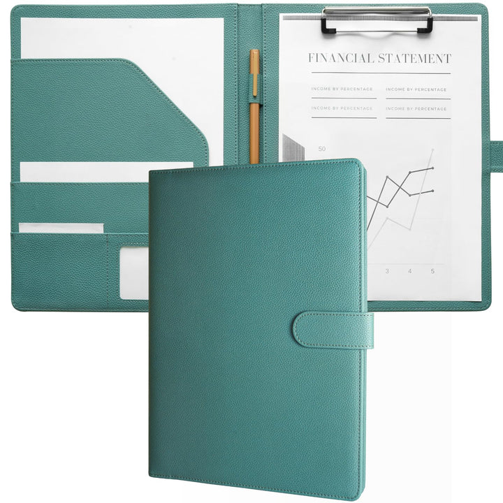 Mymazn Klemmbrett A4 mit Deckel, Mappe A4 Schreibmappe Klemmbrettmappe, PU-Leder Konferenzmappe A4 m