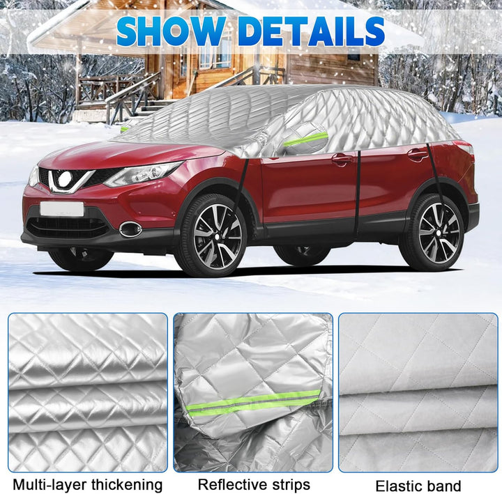 Halbgarage für Nissan Qashqai 2013-2025, Halbe Autoabdeckung Winter Sommer, Abdeckplane Auto Schutz