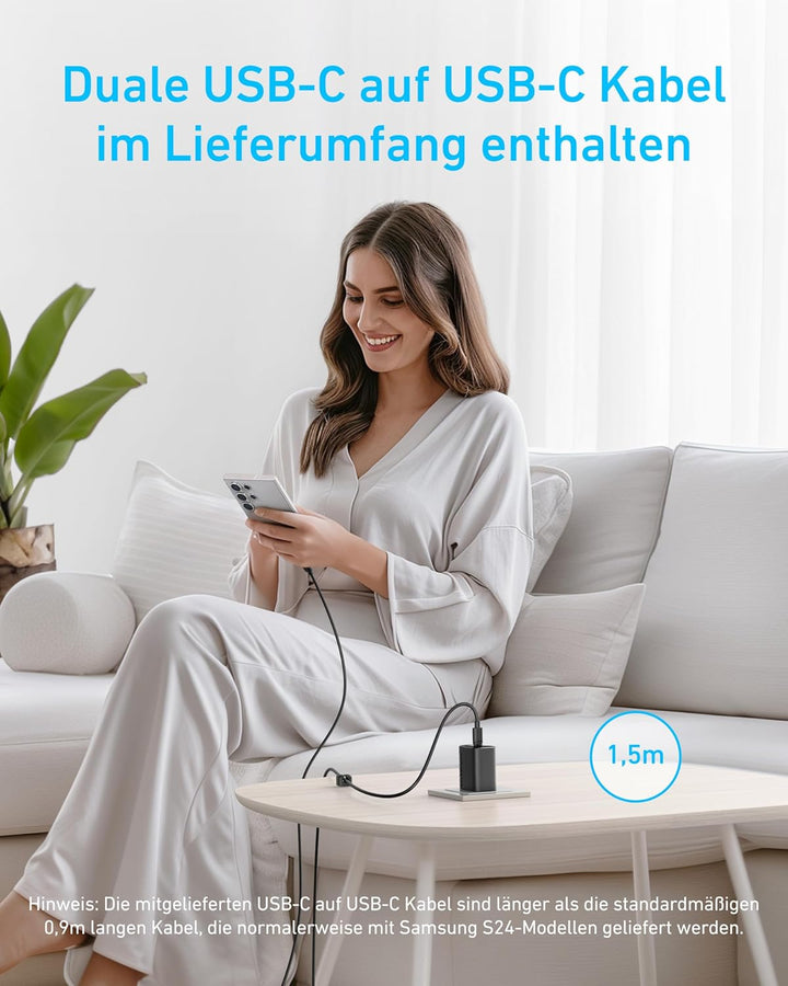 Anker 45W USB C Ladegerät, iPad Ladegerät, PPS-Schnellladen Netzteil für Samsung Galaxy S24 Ultra/S2