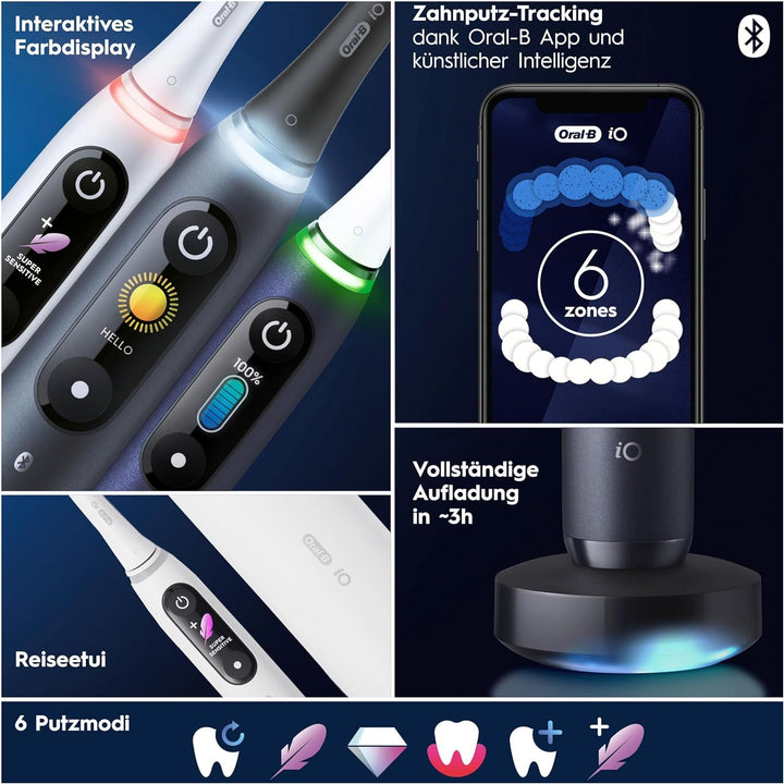 Oral-B iO Series 8 Elektrische Zahnbürste/Electric Toothbrush, 2 Aufsteckbürsten, 6 Putzmodi für Zah