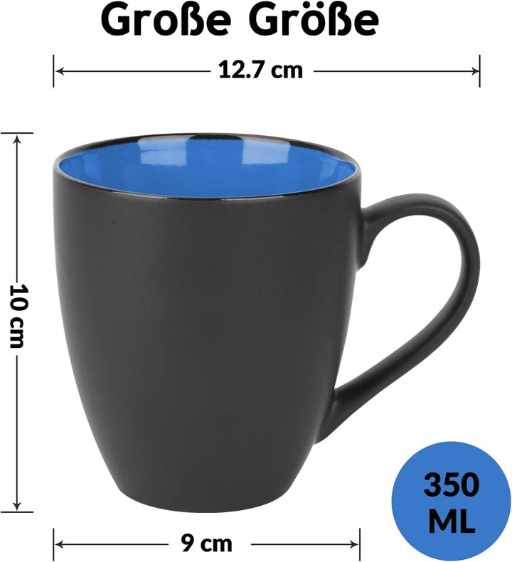 MIAMIO - 6 x 350 ml Kaffeetassen/Kaffeebecher Set - Tassen Set 6er Modern - Le Papillon Kollektion (