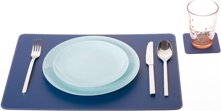 Nikalaz Platzsets und Untersetzer (4er set) aus recyceltem Leder, 4 Stück platzsets und 4 undersetze
