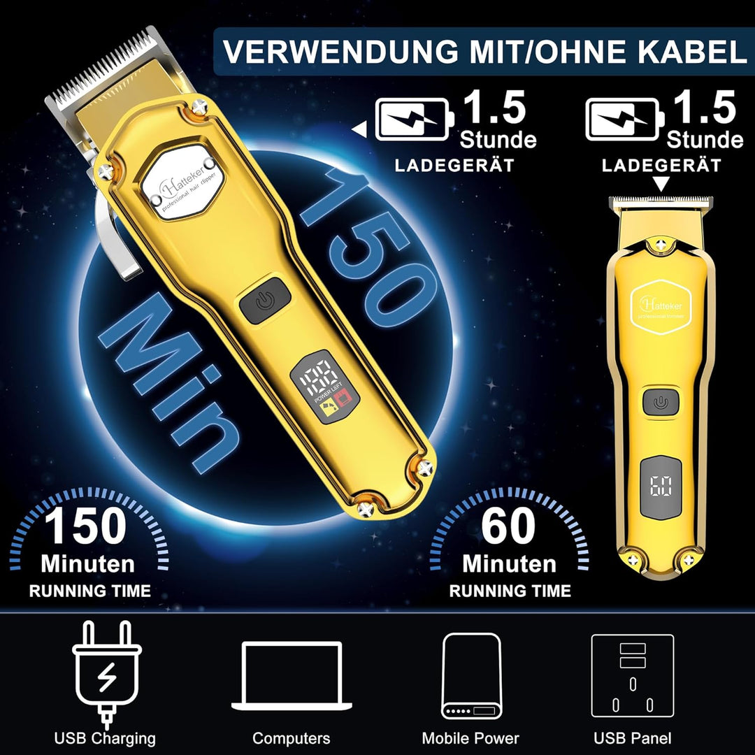 Hatteker Haarschneidemaschine Profi akku Haarschneider Herren Haartrimmer Langhaarschneider Herren B