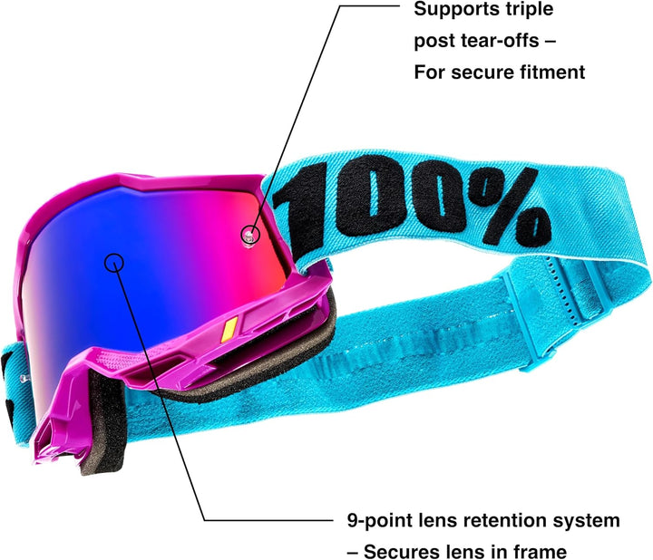Unbekannt 100% Accuri 2 Motocross & Mountainbike Erwachsene Goggles - MX, MTB, Dirt Bike, Power Spor