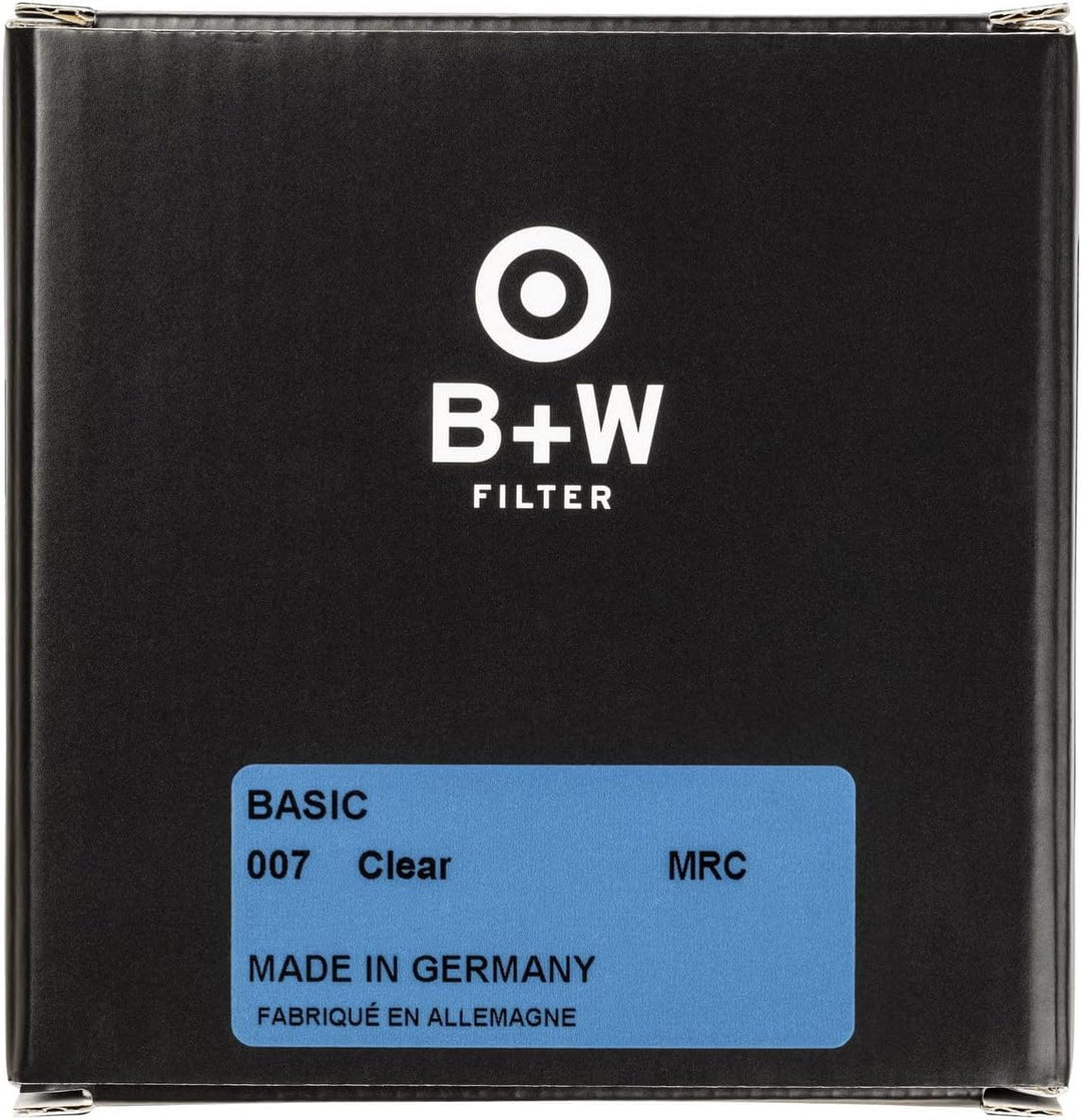 B+W Schutz-Filter, Clear Filter 007 MRC Basic 82mm (16x vergütet, Professional), 1101262, Black