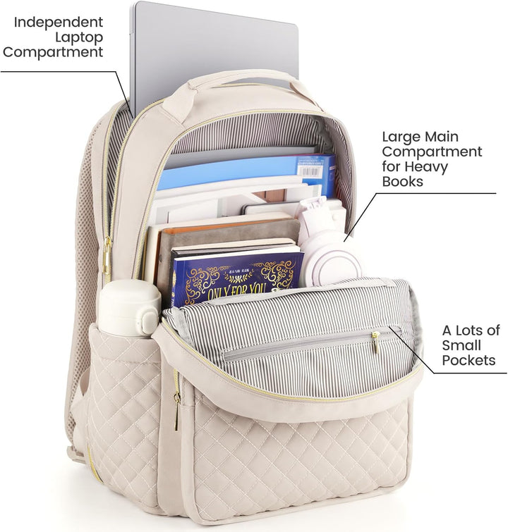RJEU Rucksack Damen Laptop Tasche 15,6 Zoll,Modern Schulranzen Rucksack Schule Teenager Mädchen,Lehr