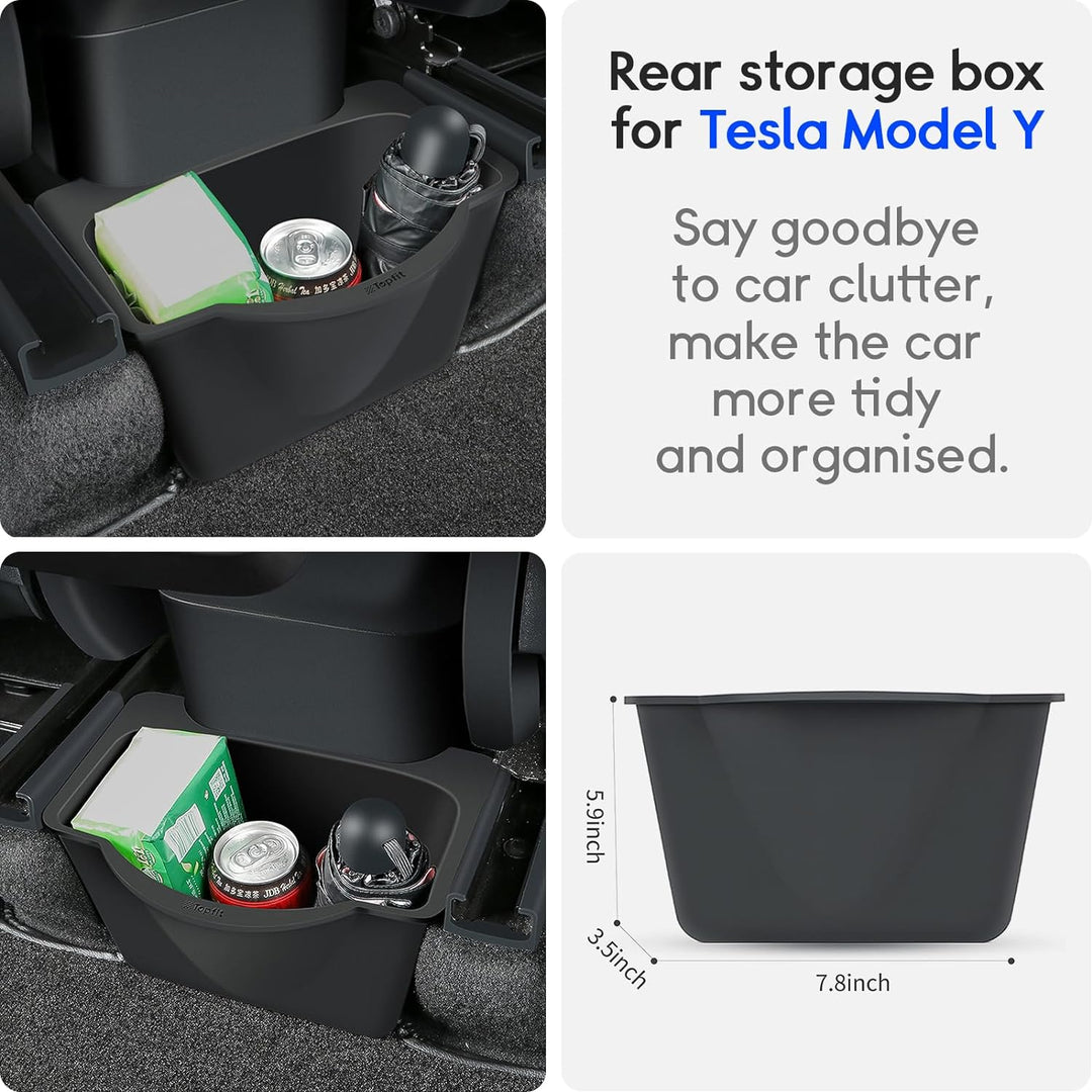 ThinsGO Tesla Model Y hintere Mittelkonsole Aufbewahrungsbox, Passagiere in der 2. Reihe verstauen Z