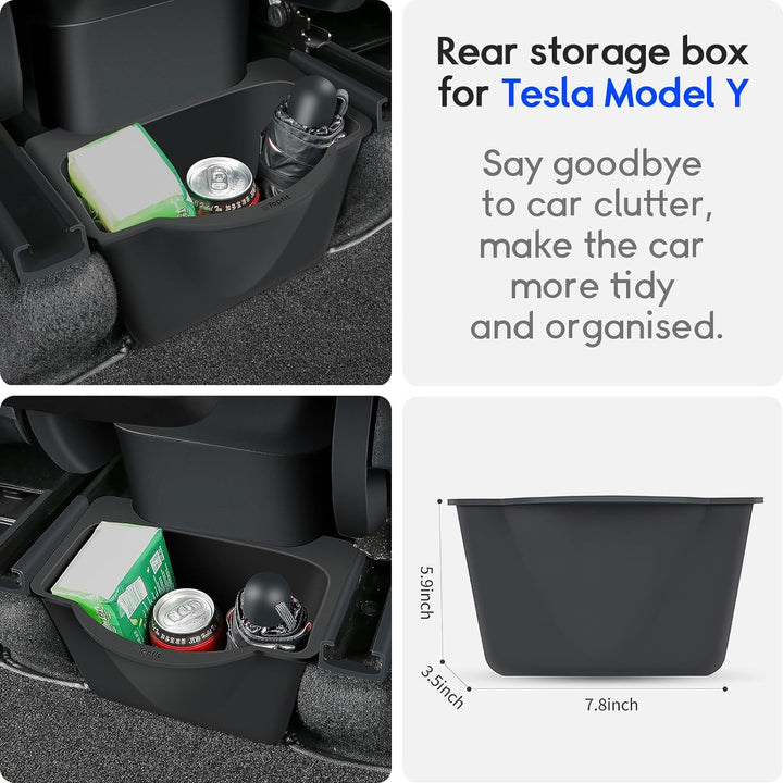 ThinsGO Tesla Model Y hintere Mittelkonsole Aufbewahrungsbox, Passagiere in der 2. Reihe verstauen Z