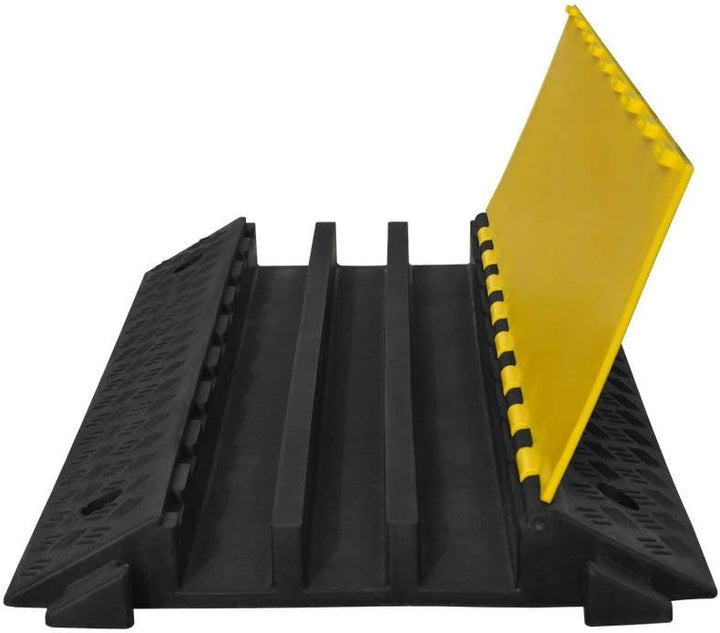 EUROLITE KB-3 Kabelbrücke 3 Kanäle 900x500x70mm | Robuste Kabelbrücke mit rutschfestem gelben Deckel