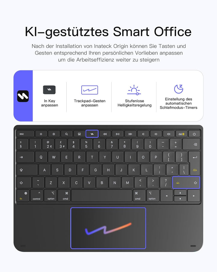 Inateck NeoMagic Magnetische Tastatur Hülle für iPad Air 13 Zoll, iPad Pro 12.9 Zoll 6/5/4/3 Gen,Gro