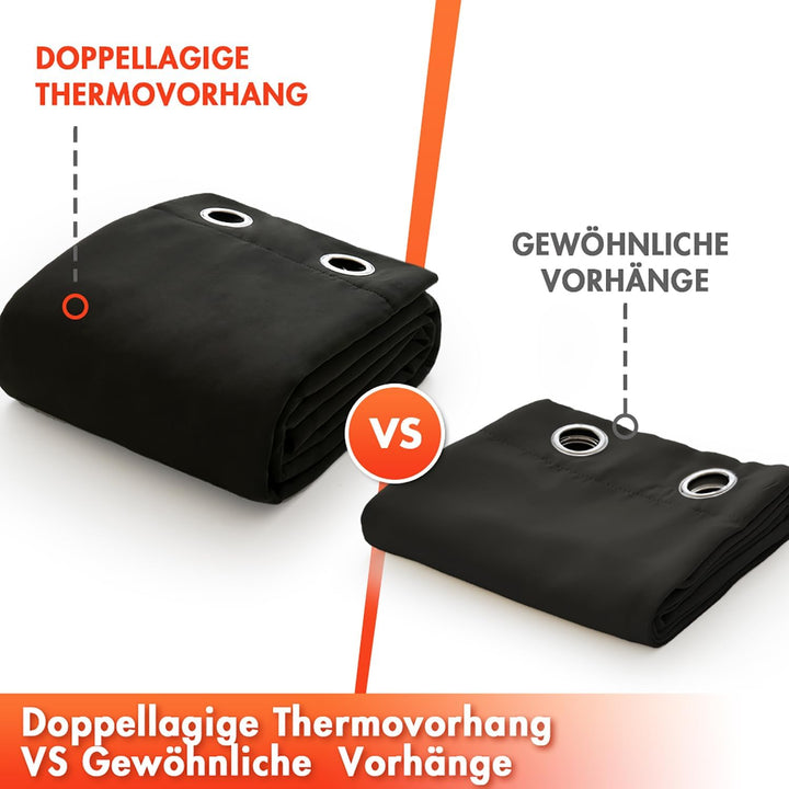 MIULEE Vorhänge Doppellagige Thermovorhang Gegen Kälte und Hitze, 1 Stück Dicker Thermovorhang Kälte