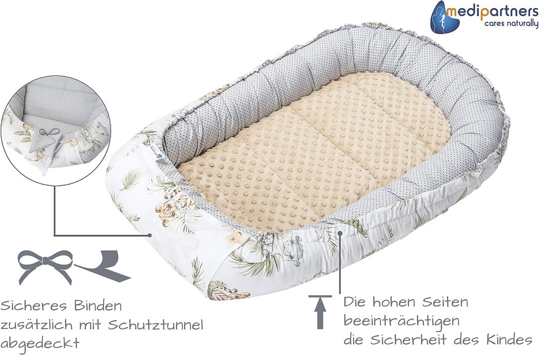Medi Partners 5 teilig Babynestchen Set Babynest 100x60x15 herausnehmbarer Einsatz Bett Kuschelnest