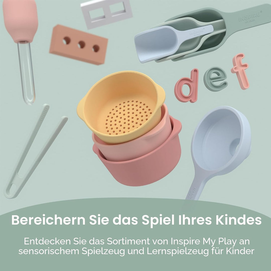 Inspire My Play – 3 x stapelbare Silikonschaufeln – Perfektes Zubehör für Sensory Play Tray – Zubehö