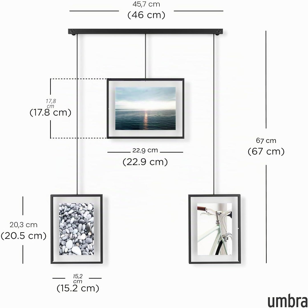 Umbra Exhibit Foto Collage Bilderrahmen – Flexibles Bilderrahmen-Set zur Horizontalen und Diagonalen