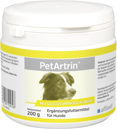 Alfavet PetArtrin, Ergänzungsfutter für Hunde, unterstützt Gelenke, Gelenkstoffwechsel bei Osteoarth
