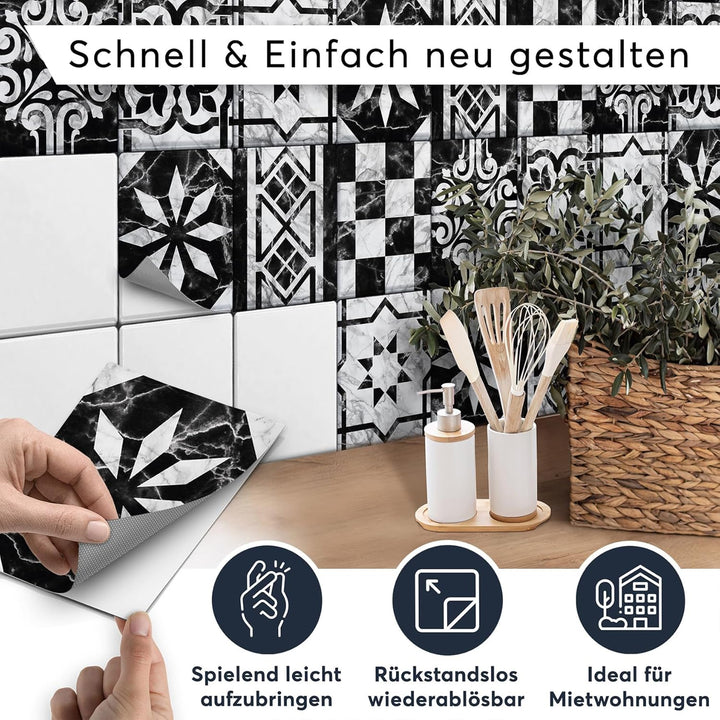 CREATISTO Klebefliesen Stickerfliesen Fliesenfolie - Hochwertige Aufkleber Sticker für Fliesen I Kle