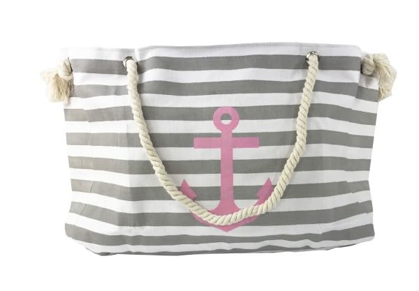 Sonia Originelli XXL Familienshopper Strandtasche Weekender maritim gestreift mit Anker Aufdruck Far