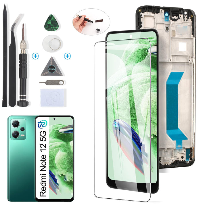 RongZy Display für Xiaomi Redmi Note 12 5G/Poco X5 5G LCD Bildschirmersatz Digitizer Touchscreen Mon