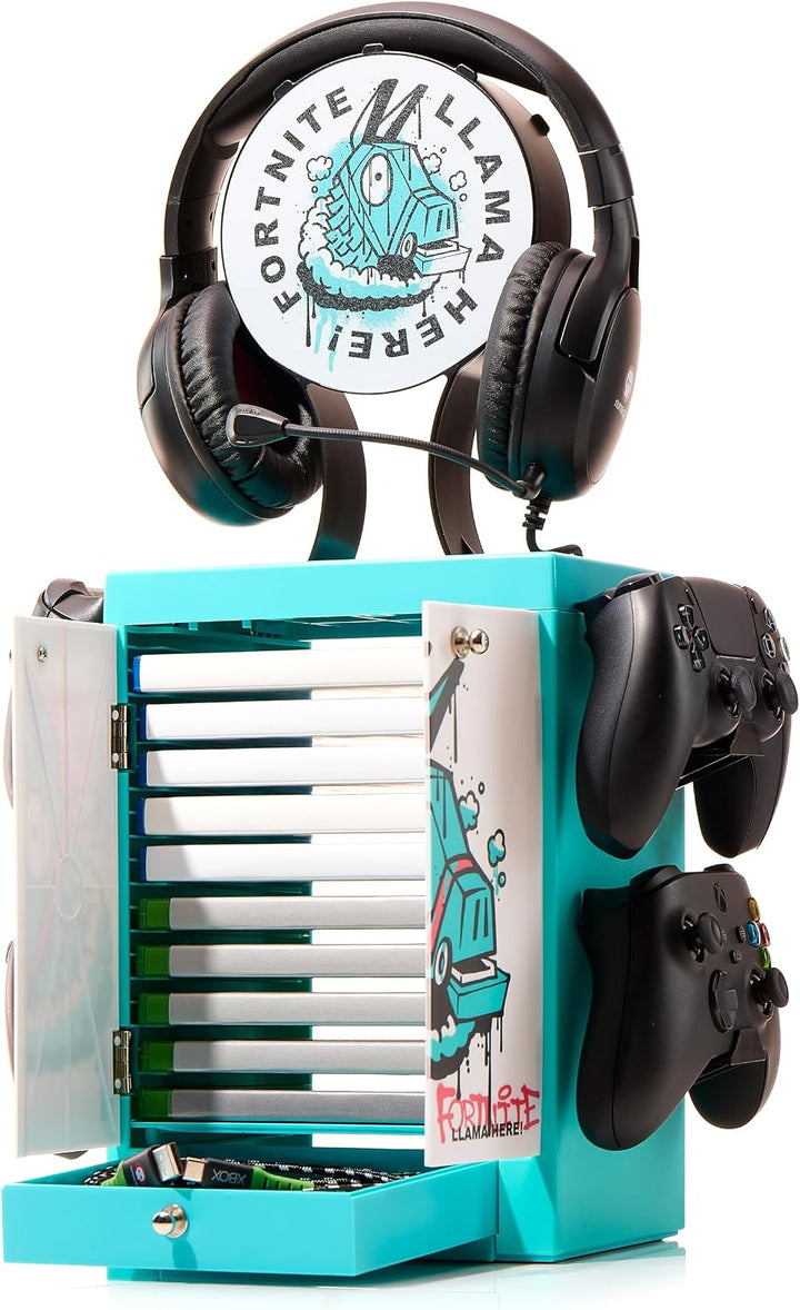 Numskull Offizieller Fortnite Gaming-Schrank Controller-Halter &amp; Headset-Ständer für PS5, Xbox Serie