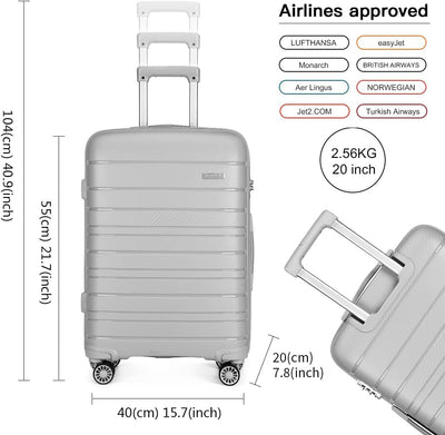 KONO Gepäcksets Koffer Trolleys Set 3 Teilig Kofferset Polypropylen Hartschalenkoffer Reisekoffer mi