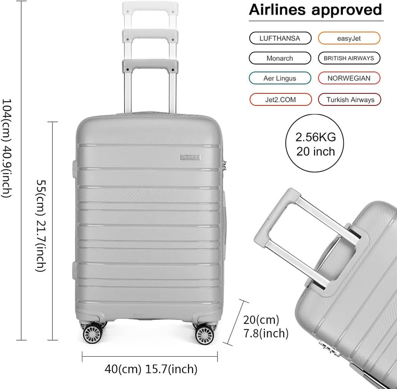 KONO Gepäcksets Koffer Trolleys Set 3 Teilig Kofferset Polypropylen Hartschalenkoffer Reisekoffer mi