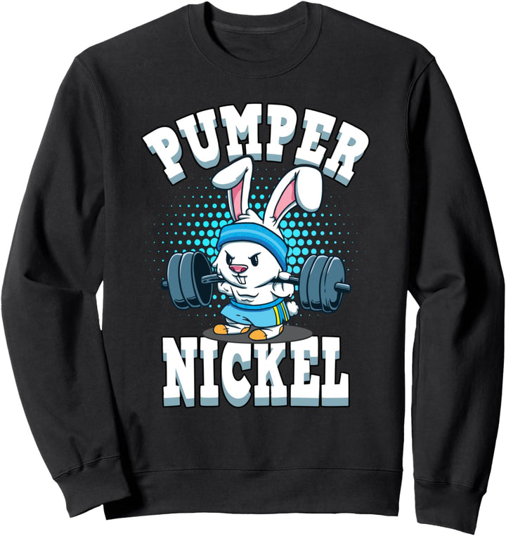 Lustig Pumpernickel Hase Body Builder Fitness Muskeln Spruch Sweatshirt