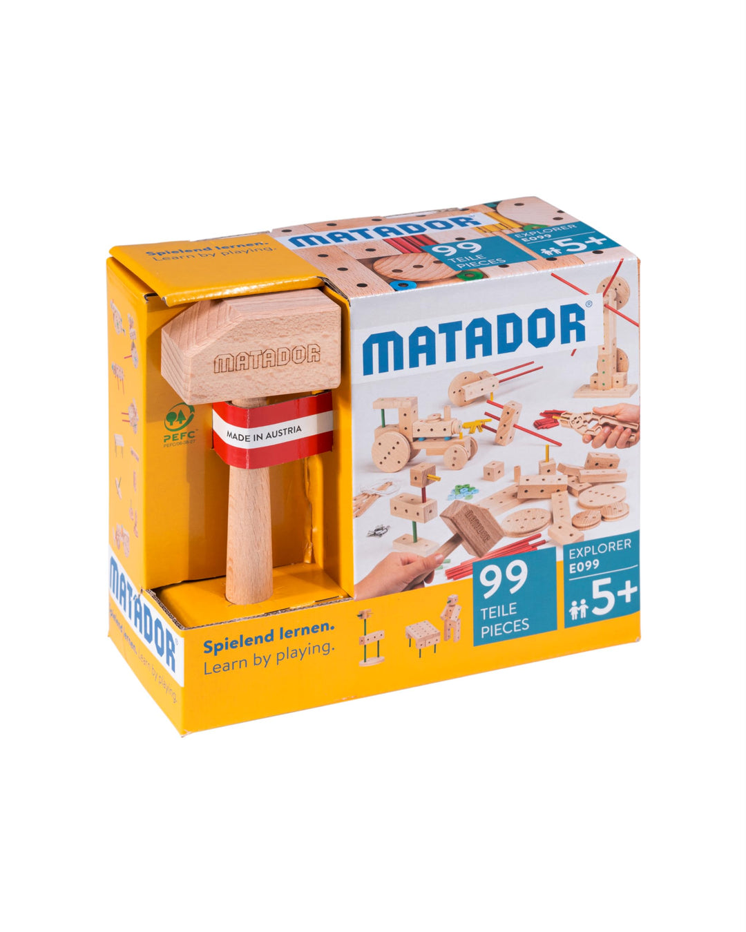 Matador Kinder Baukasten ab 5 Jahren 99-tlg. - Spannendes Holz Konstruktionsspielzeug zur Schulung v