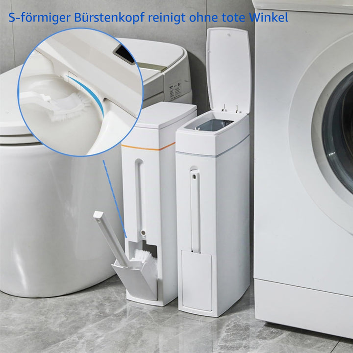 4.5L Mülleimer Bad Mit Deckel - Pop-Up Plastikmüll Mit Toilettenbürste - Geruchsdicht für Badezimmer