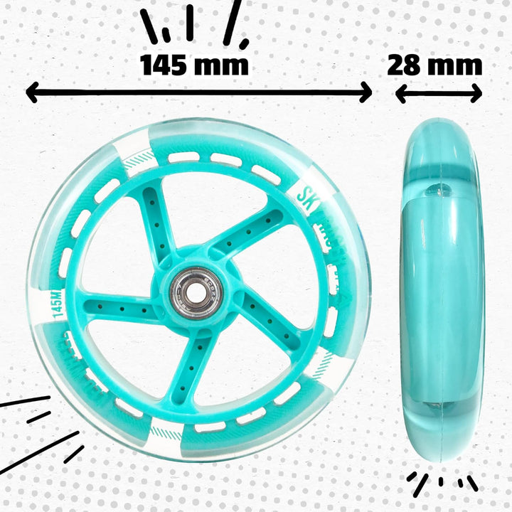 Apollo City Scooter 145mm Ersatzräderset Pro Wheels - ABEC 7 Kugellager, Roller Rad Ersatz-Räder pas