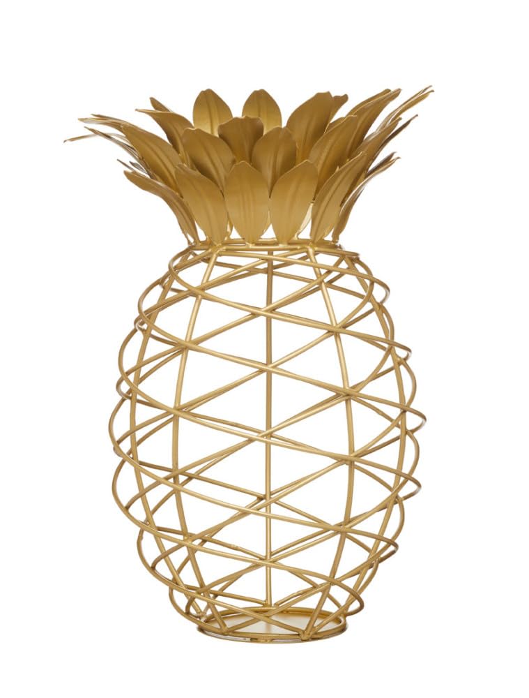 BARCRAFT Weinkork-Sammler, Ananas-Form, Metall, Goldfarben, 20 x 28cm