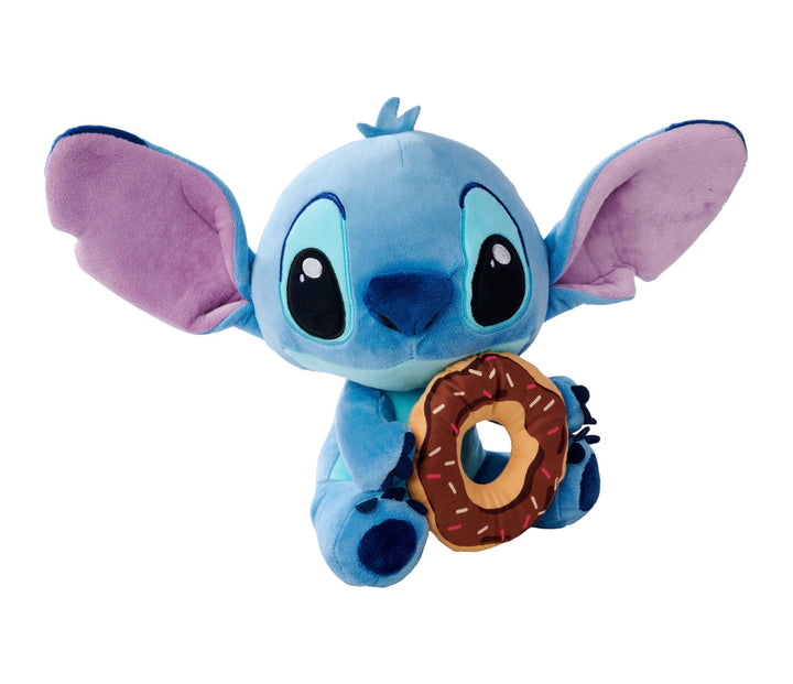 Simba Disney Stitch Kuscheltier mit Doughnut – Plüschfigur zum Knuddeln, mit Schoko‑Donut und Streus