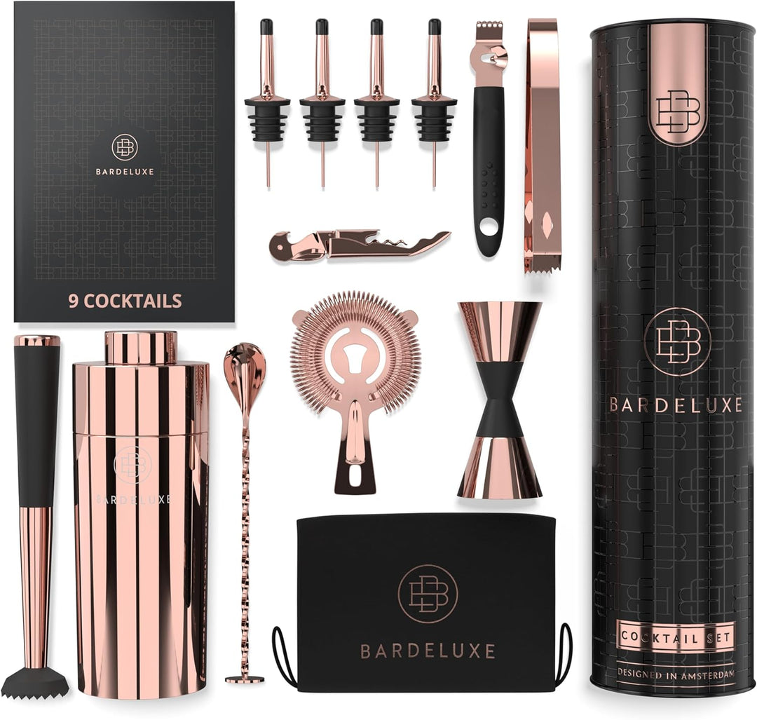 BarDeluxe® Cocktail Set 12-teilig, Barkeeper Set, Cocktail Mixer Set | 750ml Cocktailshaker Edelstah