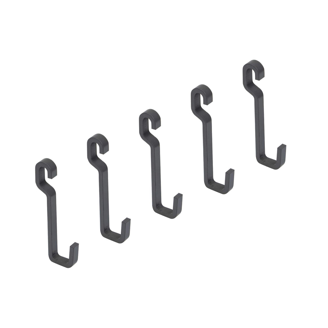 Emuca - 5-Haken Set für die Küche, Küchenutensilienaufhänger, Stahl, Anthrazitgrau Batch of 5 hooks,