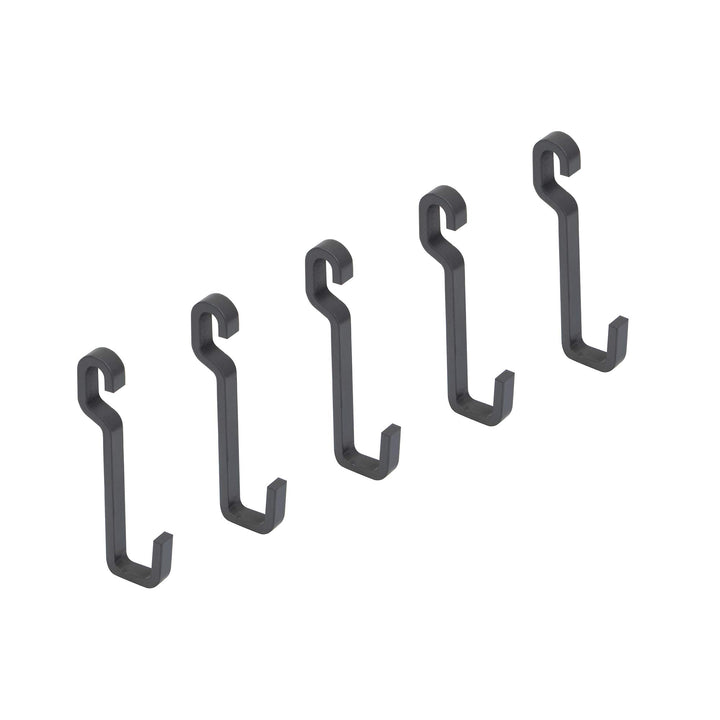 Emuca - 5-Haken Set für die Küche, Küchenutensilienaufhänger, Stahl, Anthrazitgrau Batch of 5 hooks,