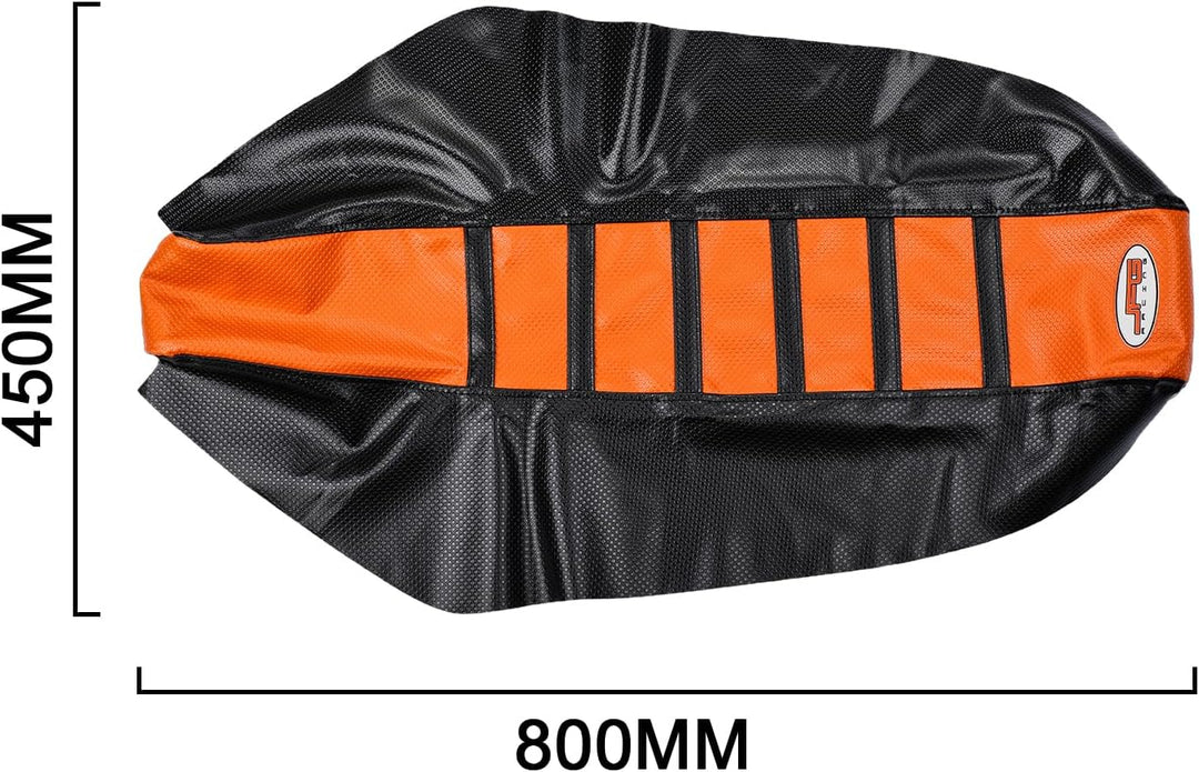 Motorrad Sitzbankbezug,Orange/Schwarz Motorrad Greifer Weiche Motorrad Sitzbezug Für 65 85 125 200 2