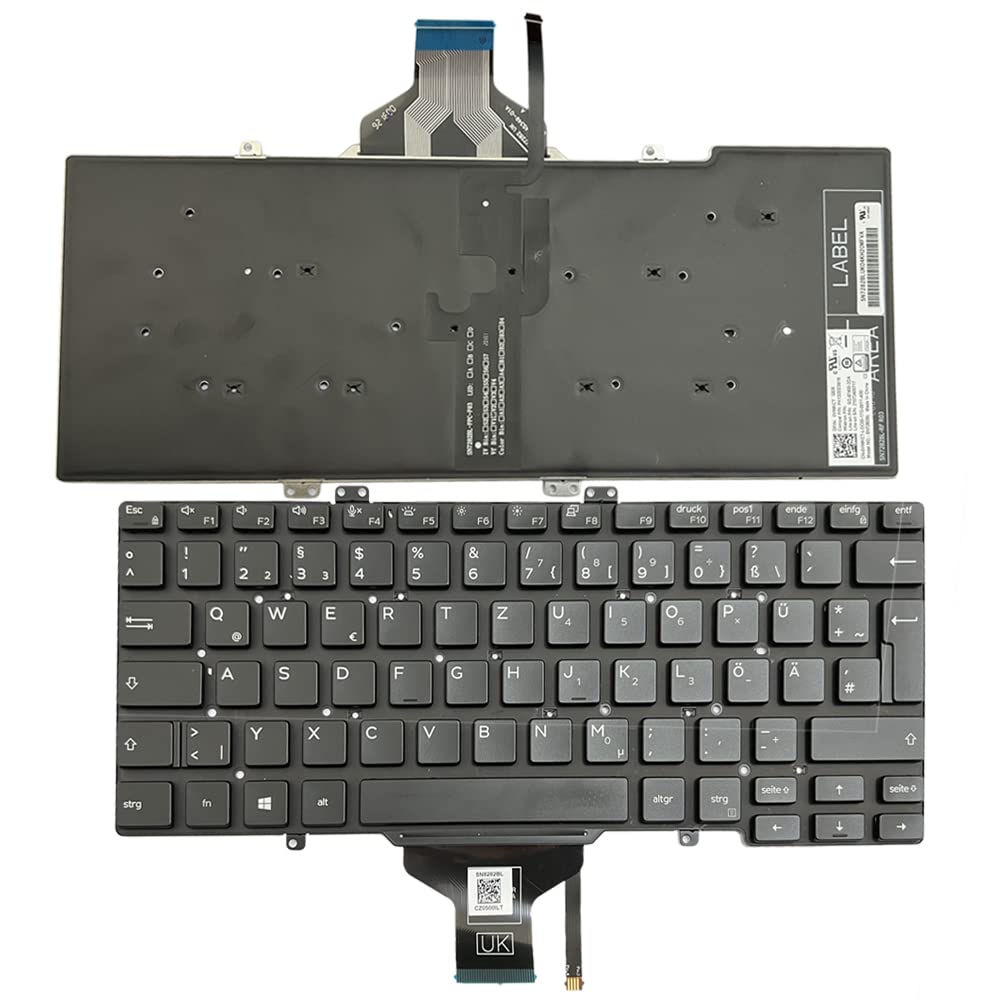 Gintai Ersatztaste Tastatur Deutsch Keyboard QWERTZ Backlit für Dell Latitude 7400 7410 5400 5401 54