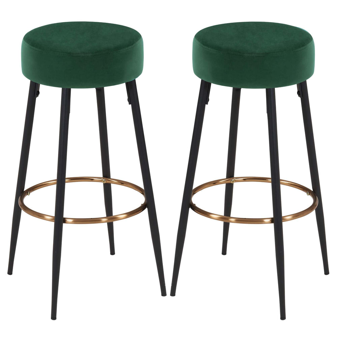 Duhome Barhocker 2er Set Barstühle Runde Tresenhocker Samt Bistrohocker mit Fussstütze für Bistro Kü
