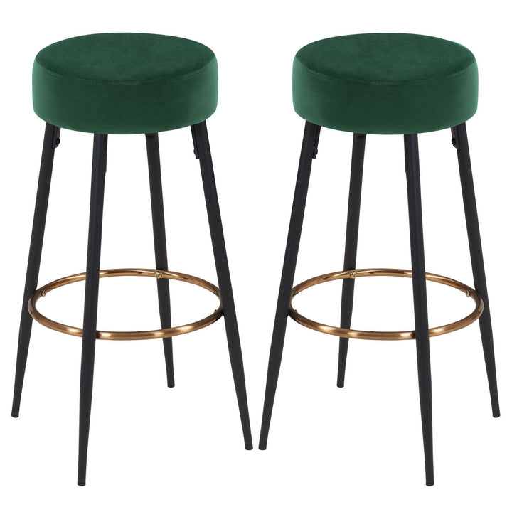 Duhome Barhocker 2er Set Barstühle Runde Tresenhocker Samt Bistrohocker mit Fussstütze für Bistro Kü