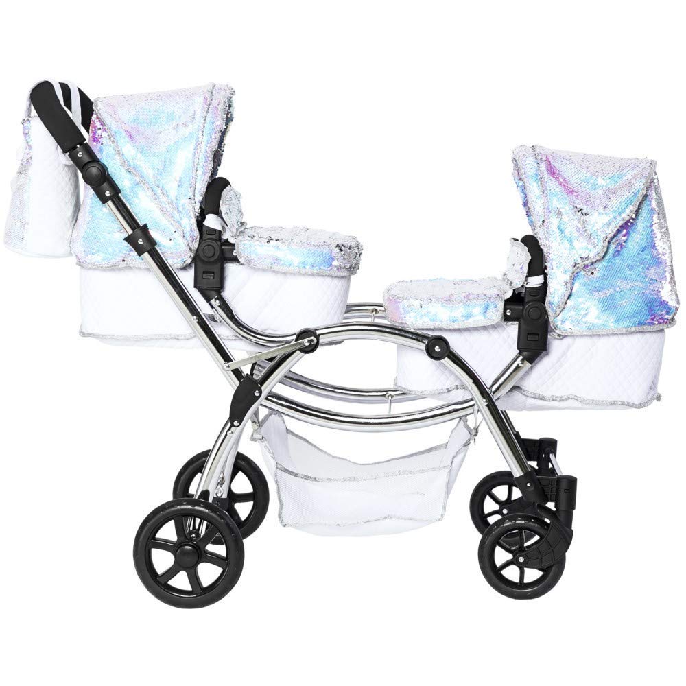Roma Amy Childs Polly Sparkle Doppel-Puppenwagen 2-in-1 Kinderwagen & Babytragetasche – Meerjungfrau