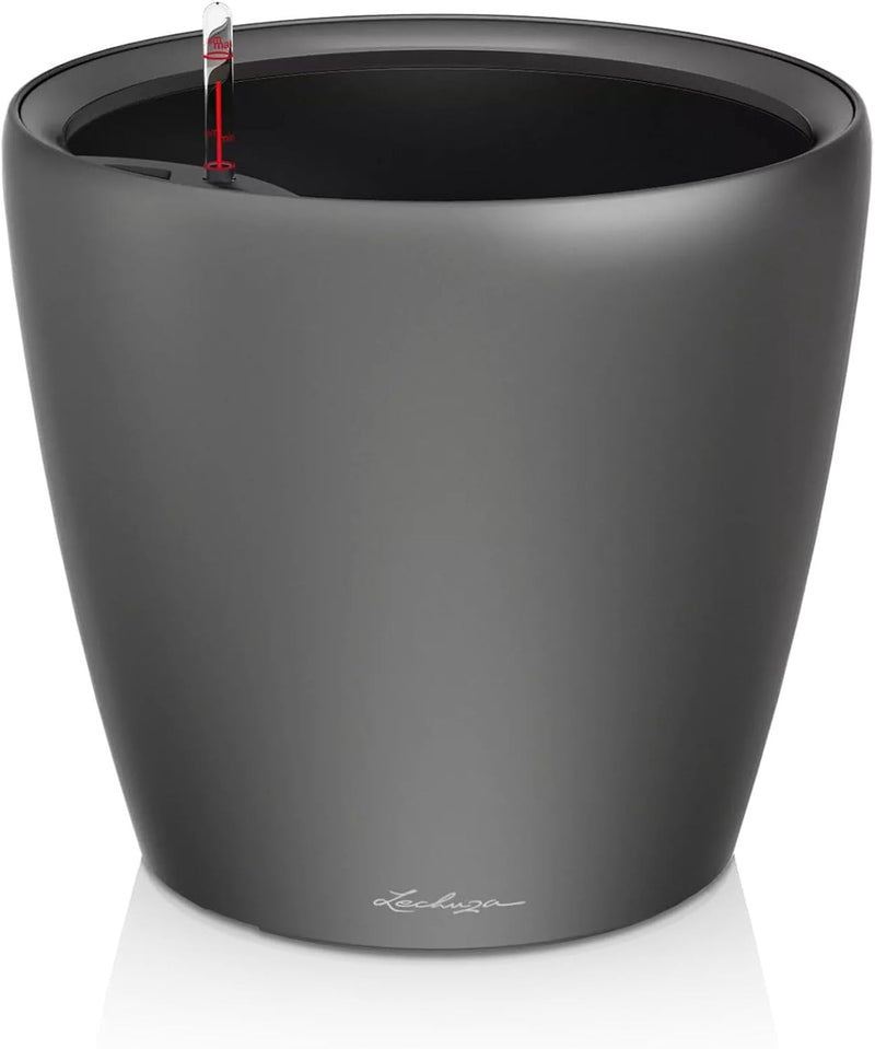 LECHUZA CLASSICO Premium LS 28 anthrazit metallic 16043 28.5x28.5x26 cm Anthrazit Metallic Einzel, 2