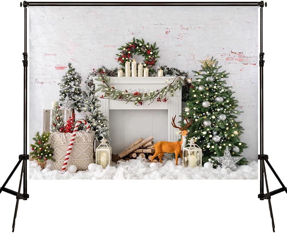 Kate Frohe Weihnachten Foto Hintergrund für Fotografie Weihnachtsbaum Kamin Weihnachten Party Fotost