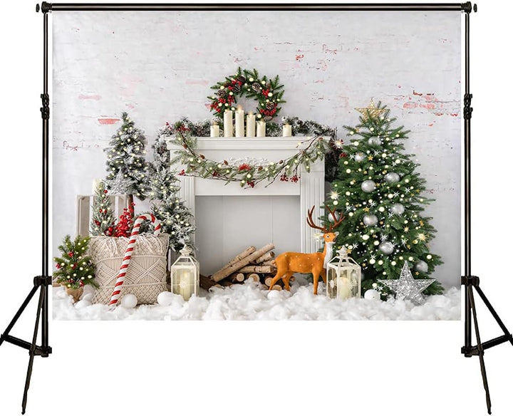 Kate Frohe Weihnachten Foto Hintergrund für Fotografie Weihnachtsbaum Kamin Weihnachten Party Fotost