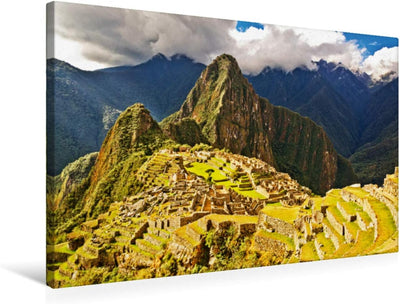 Premium Textil-Leinwand 75 x 50 cm Quer-Format Macchu Picchu | Wandbild, HD-Bild auf Keilrahmen, Fer