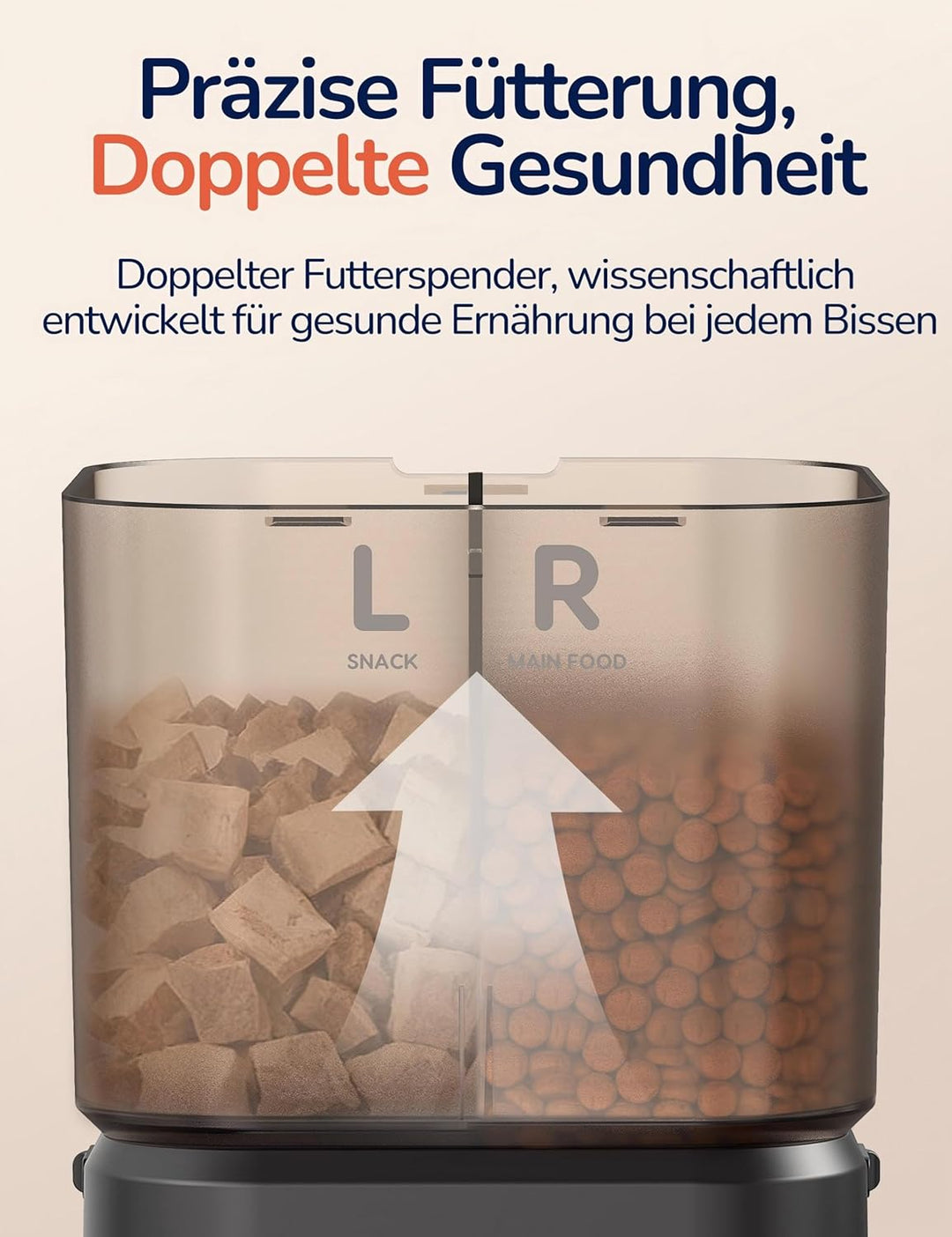 Futterautomat Katze 4L, PalNests Automatischer Futterspender für Katze und Hund mit Edelstahlnapf, D