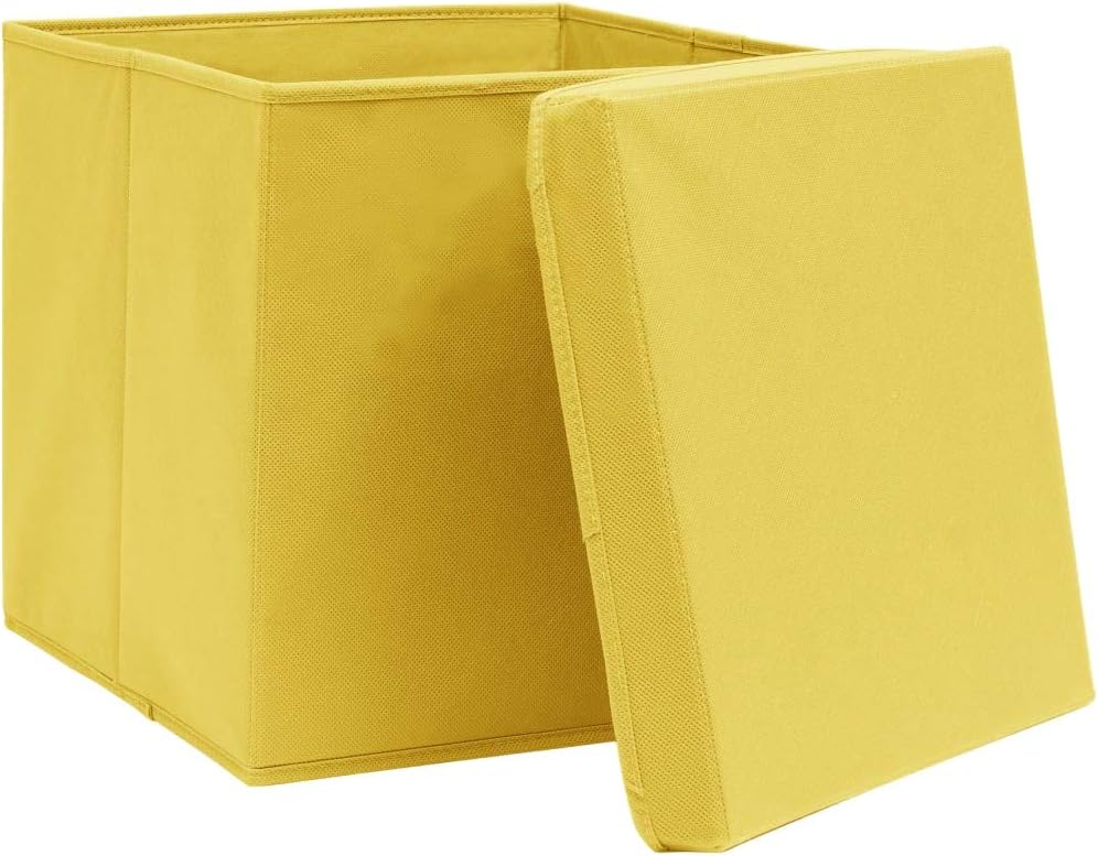 WIFESE 4 Stück Aufbewahrungsbox Mit Deckel 32X32X32 cm Faltbox Mit Fingerloch Storage Boxes Faltbare