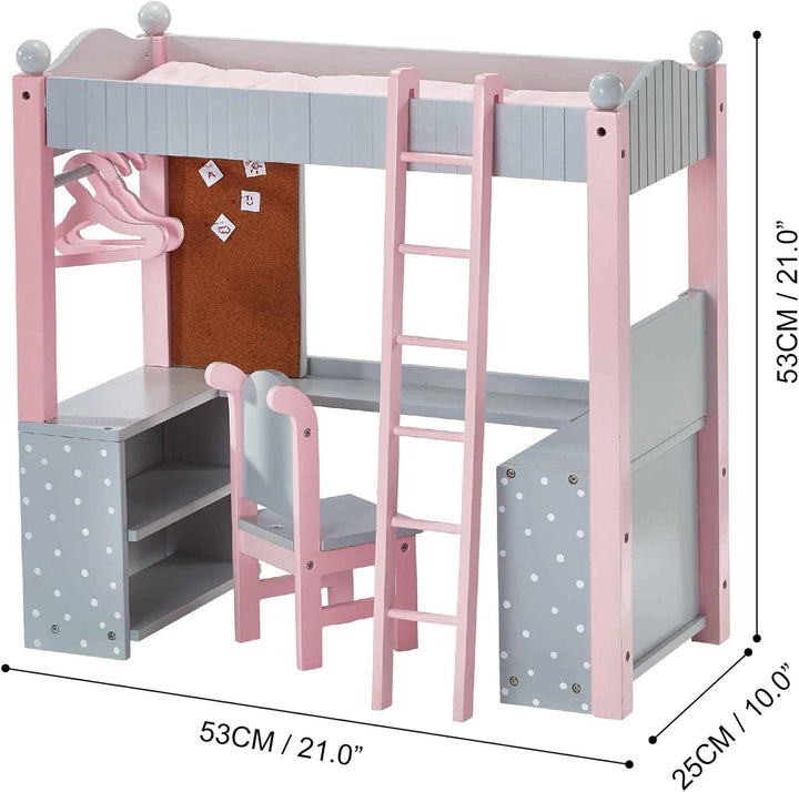 Puppen-Etagenbett Schreibtisch Puppenzubehör Spielzeug Olivias World TD-0204AG