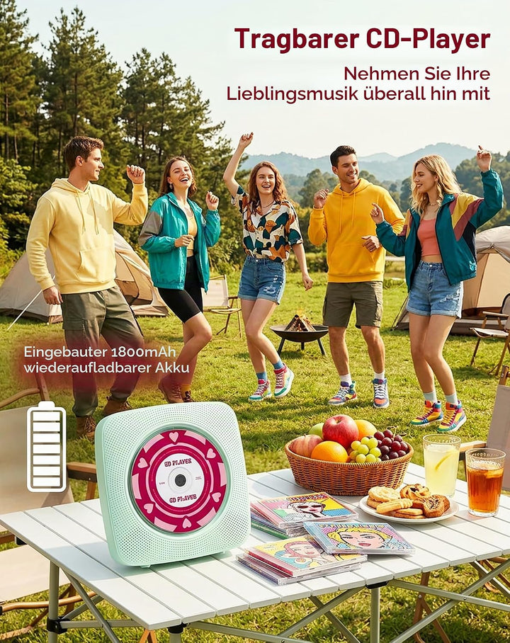 CD Player Tragbar Bluetooth Radio mit CD-Player mit Lautsprecher Unterstützung USB &amp; AUX-Wiedergabe