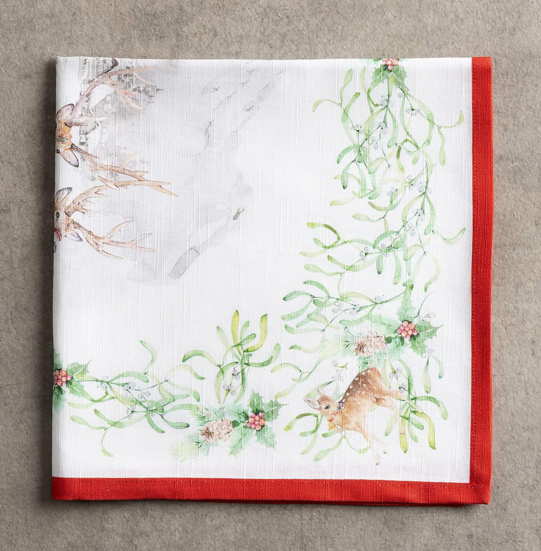 Maison d' Hermine Stoffservietten 4er Set aus 100% Baumwolle Wiederverwendbare Stoffservietten Weihn