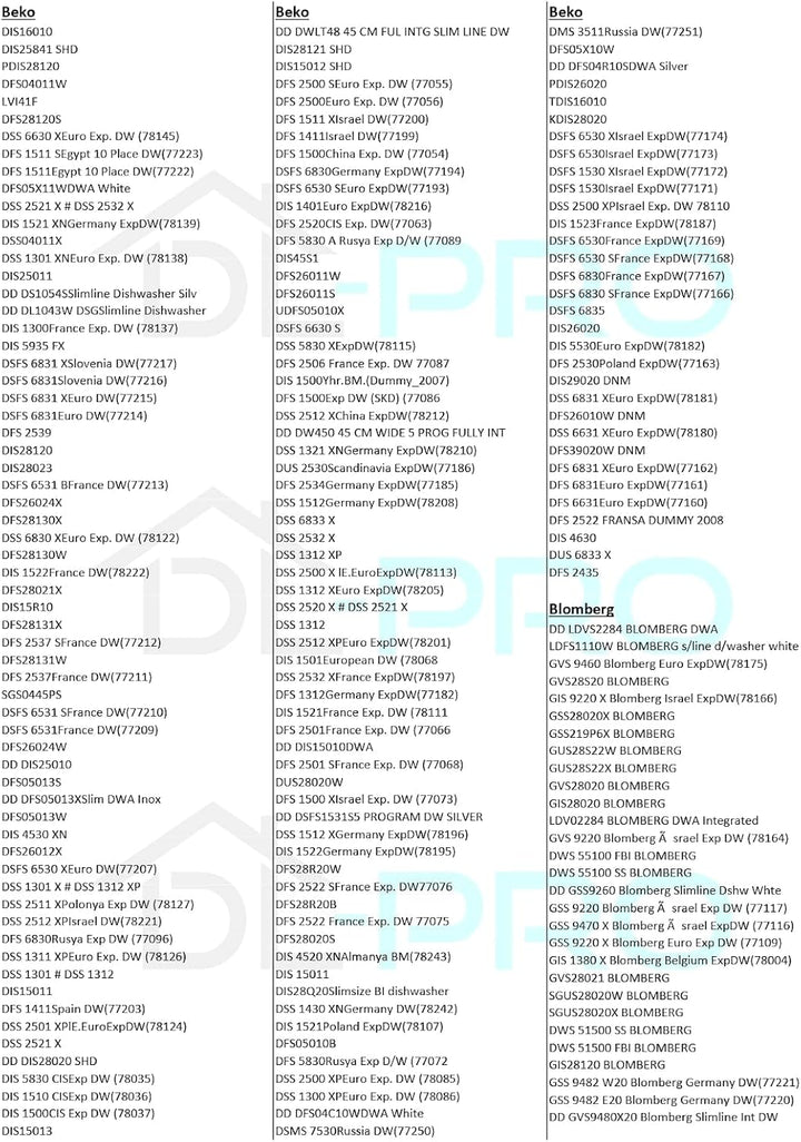 DL-pro Türdichtung für Beko 1749190200 dreiseitig 1625mm Dichtung Türgummi Gummidichtung Dichtungsgu