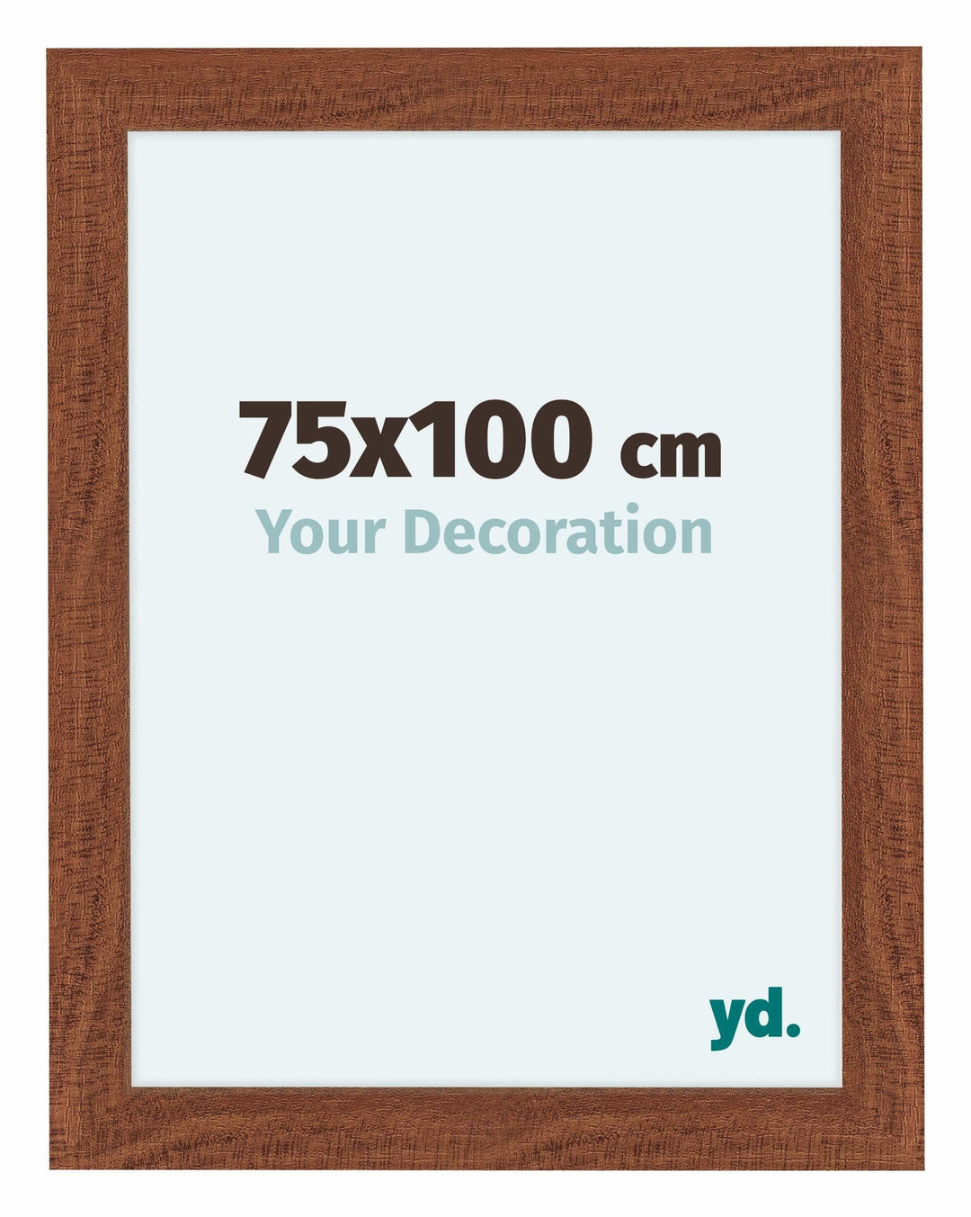 yd. Your Decoration - Bilderrahmen 75x100 cm - Nussbaum - Bilderrahmen aus MDF mit Acrylglas - Antir